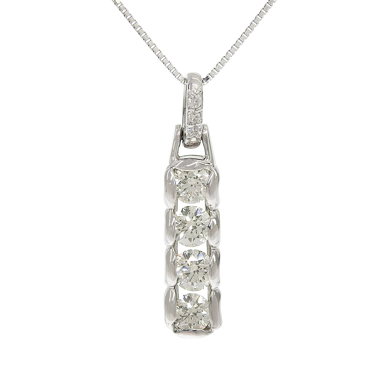 Diamond necklace D1.003,0.03 White gold K18WG 4.1g