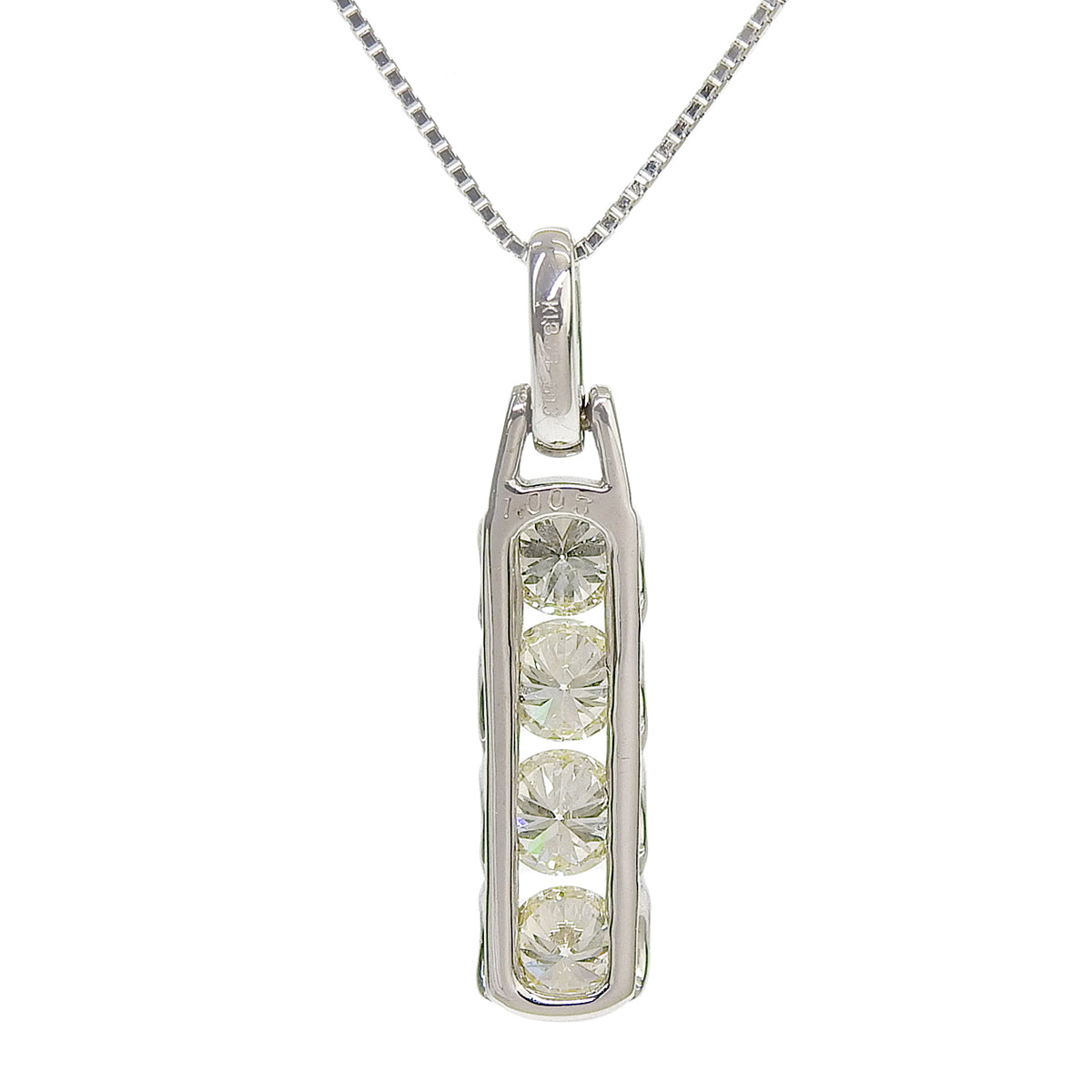 Diamond necklace D1.003,0.03 White gold K18WG 4.1g