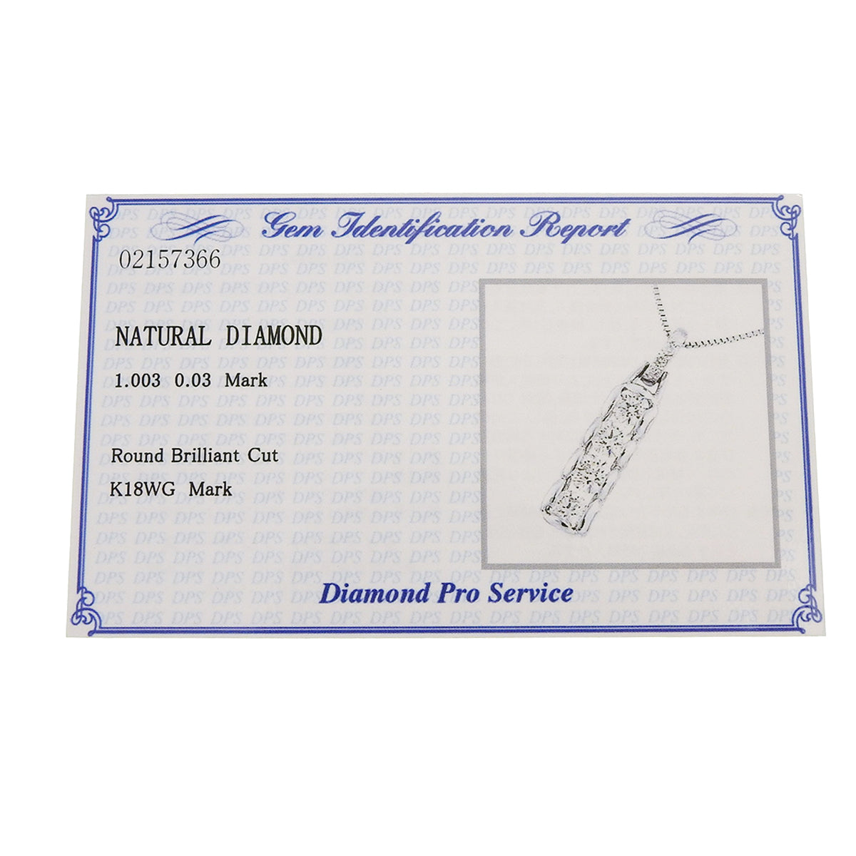 ダイヤモンドネックレス D1.003,0.03 ホワイトゴールド K18WG 4.1g