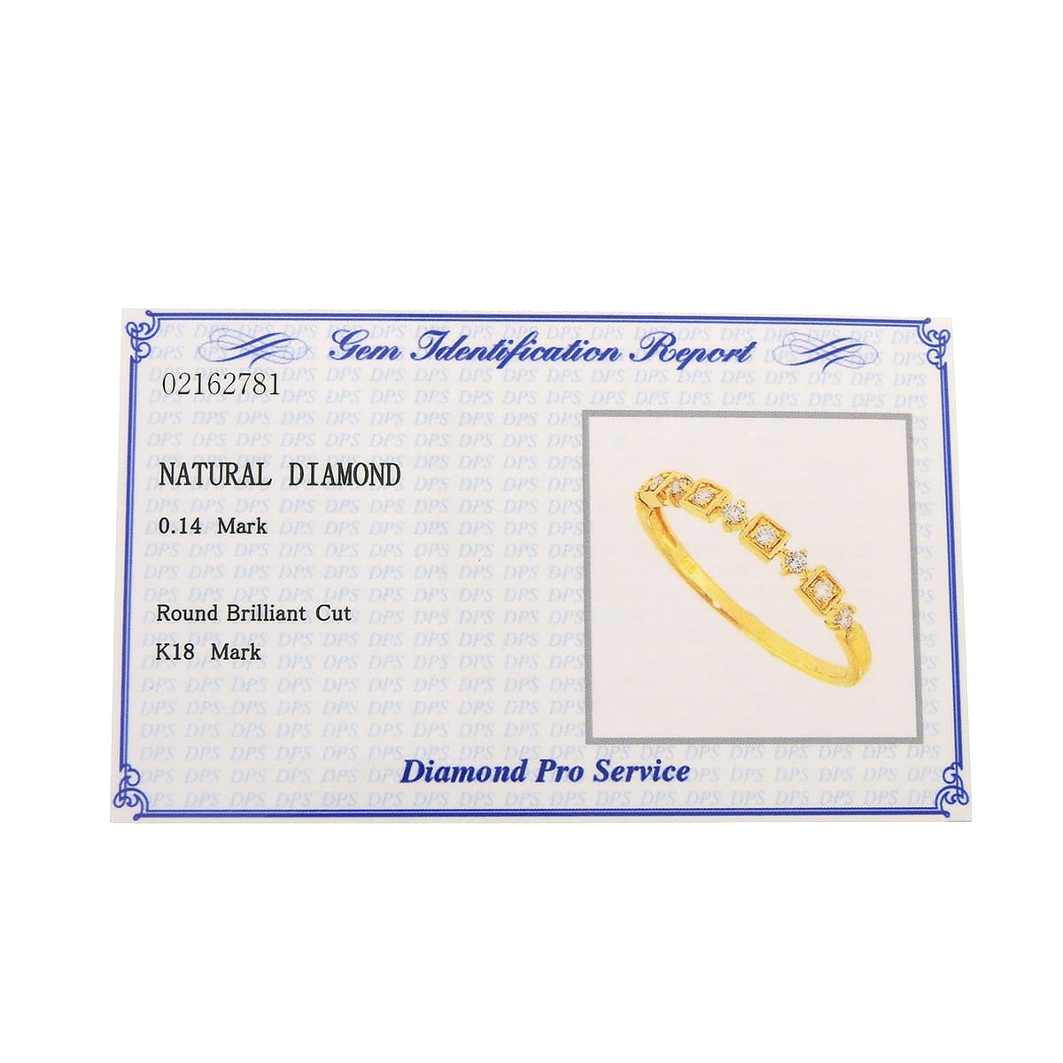 Diamond Ring D0.14 Yellow Gold K18YG 1.8g