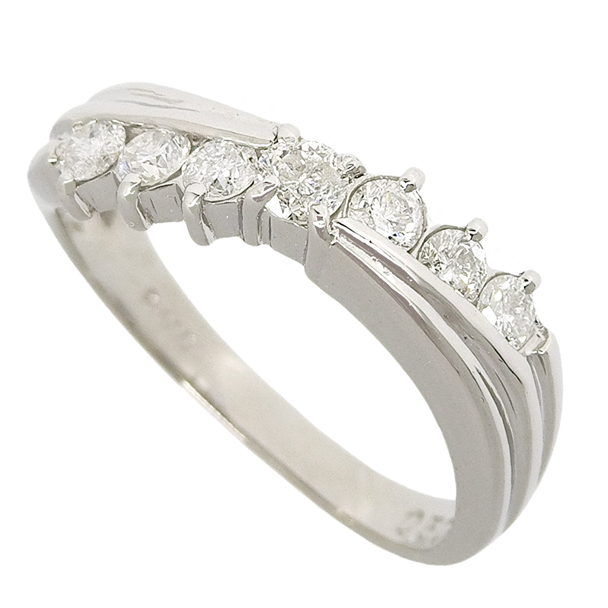 ダイヤモンド ウェーブ リング D0.50 プラチナ Pt900 3.7g