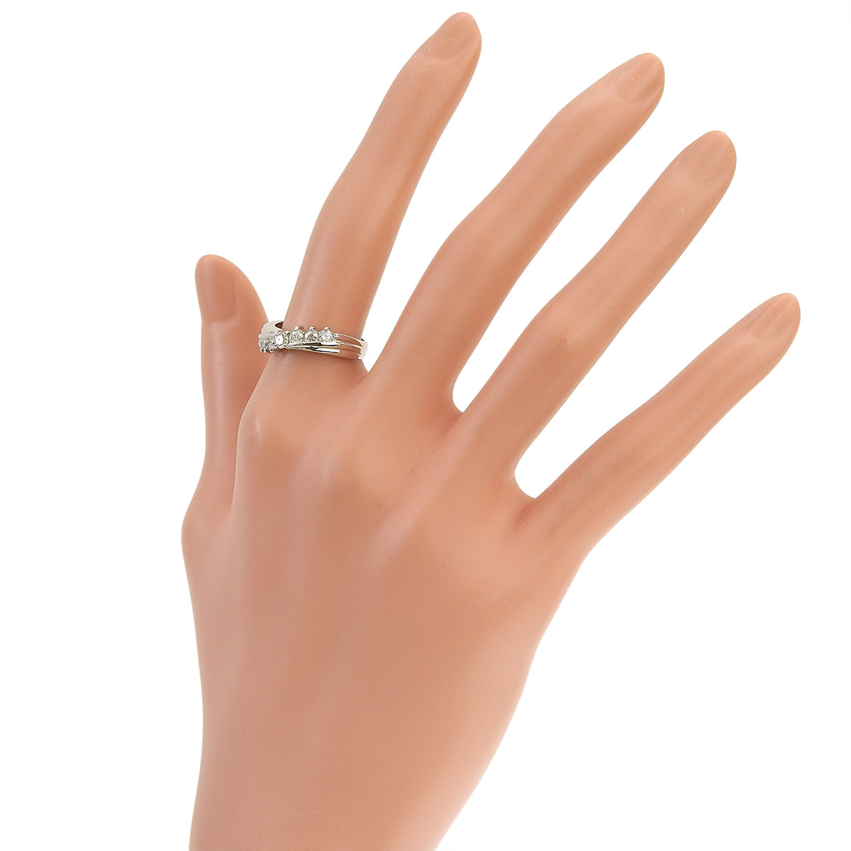 Diamond Wave Ring D0.50 Platinum Pt900 3.7g