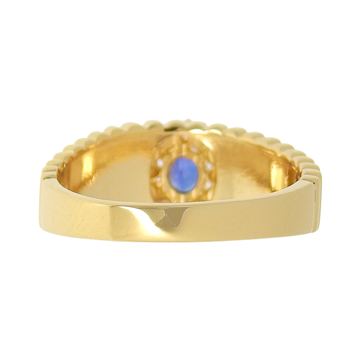 サファイア ダイヤモンド リング S0.18/D0.03 イエローゴールド K18YG 3.3g