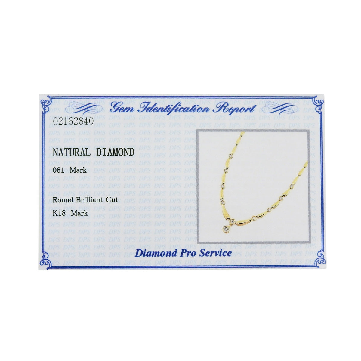 Diamond Necklace D0.61 Yellow Gold K18YG 15.8g