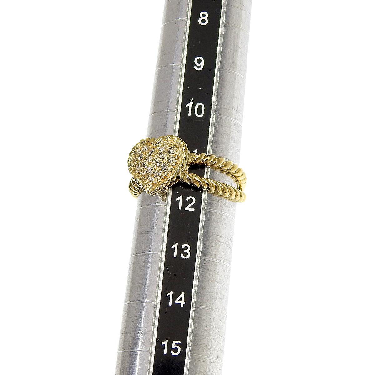 ハート ダイヤモンド リング D0.12 K18YG 5.3g