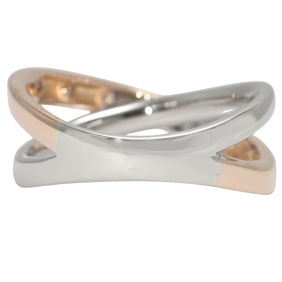 Diamond Ring D010 Pink Gold K18PG White Gold K18WG Size 12 (EU 52) 5.7g