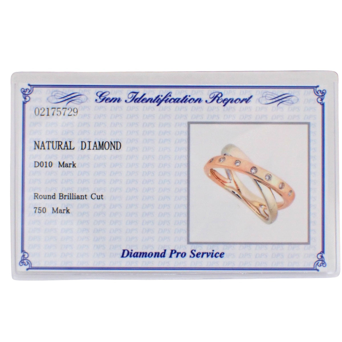 Diamond Ring D010 Pink Gold K18PG White Gold K18WG Size 12 (EU 52) 5.7g