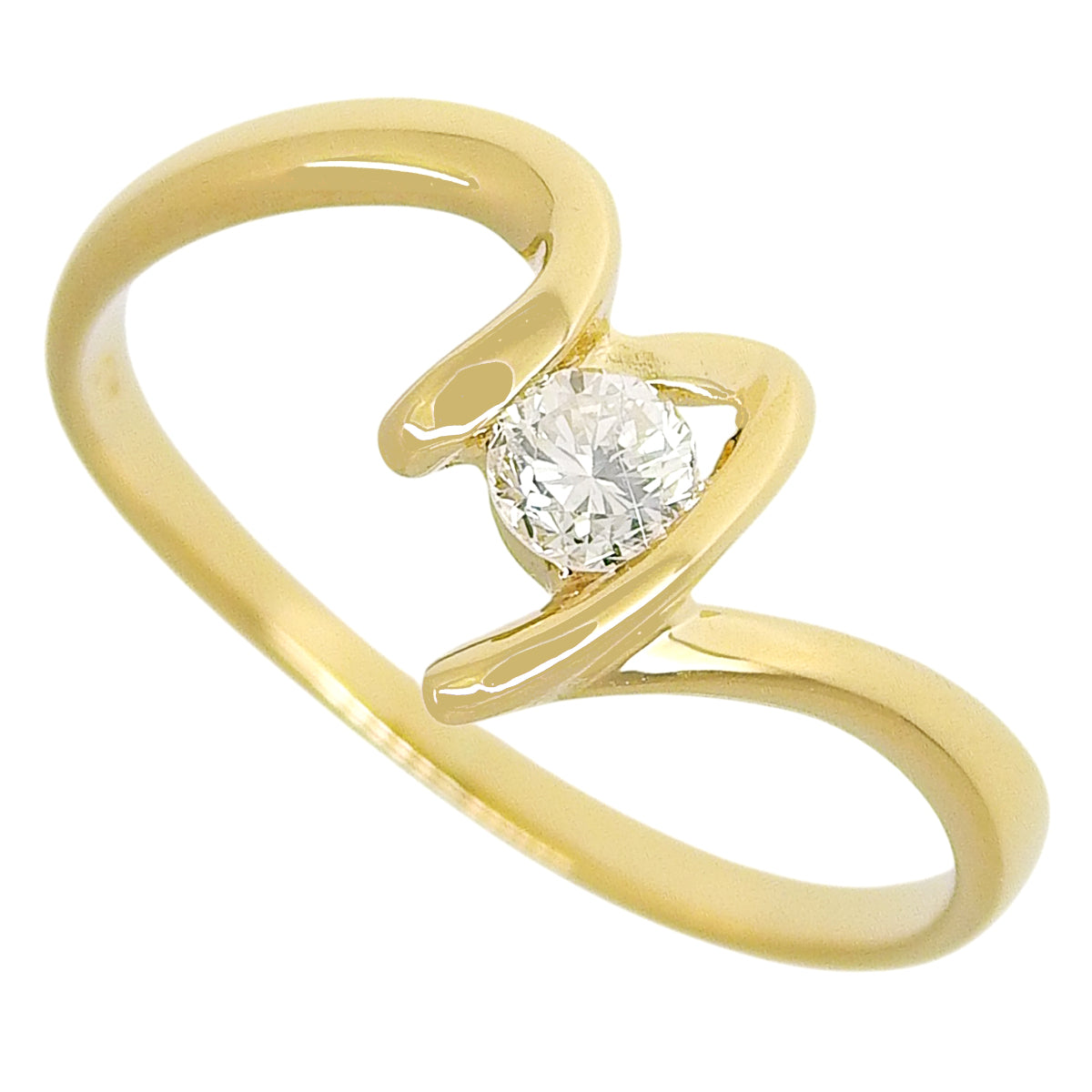 ダイヤモンド リング D0.12 K18YG 1.4g