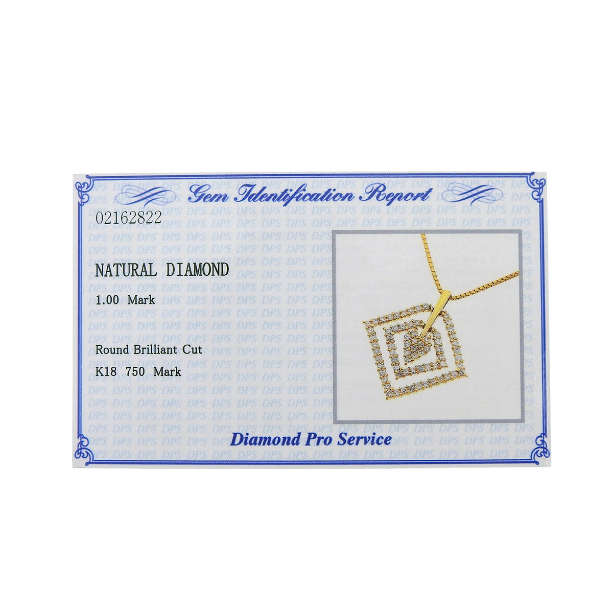 Square Diamond Necklace D1.00 K18YG 6.8g