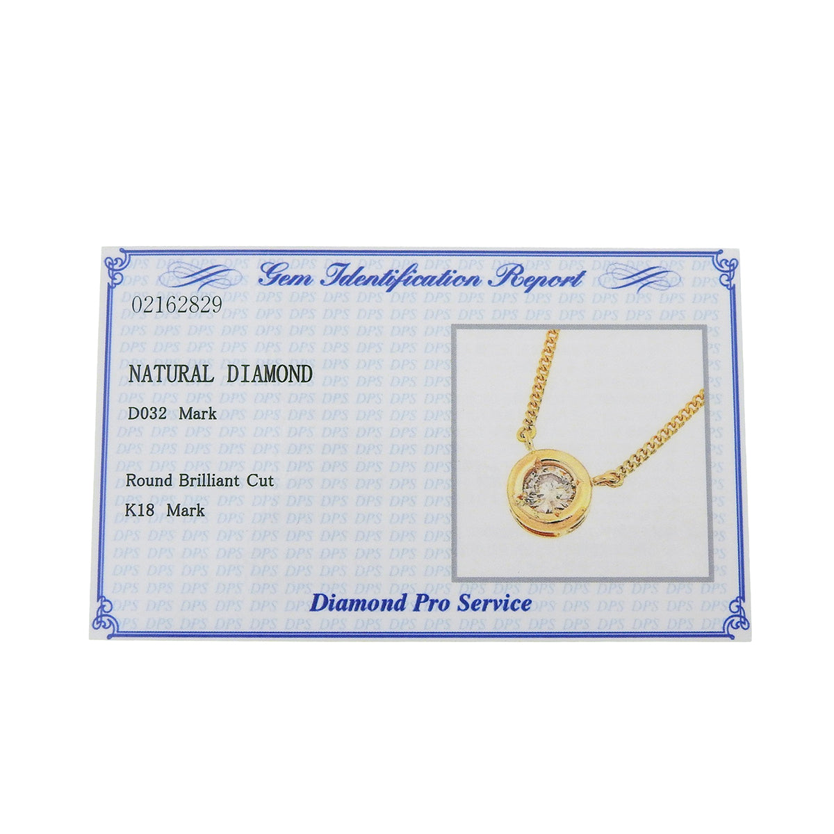 Diamond Necklace D0.32 K18YG 3.3g