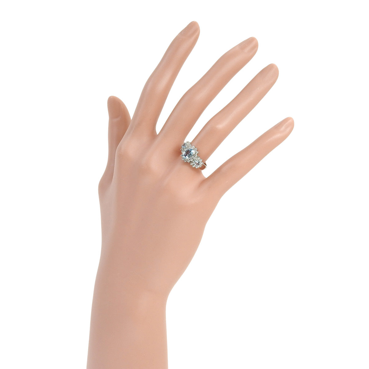 Aquamarine Diamond Ring AQ0.80/D0.28 Platinum Pt900 Size 10 (US) / 50 (EU) 5.5g