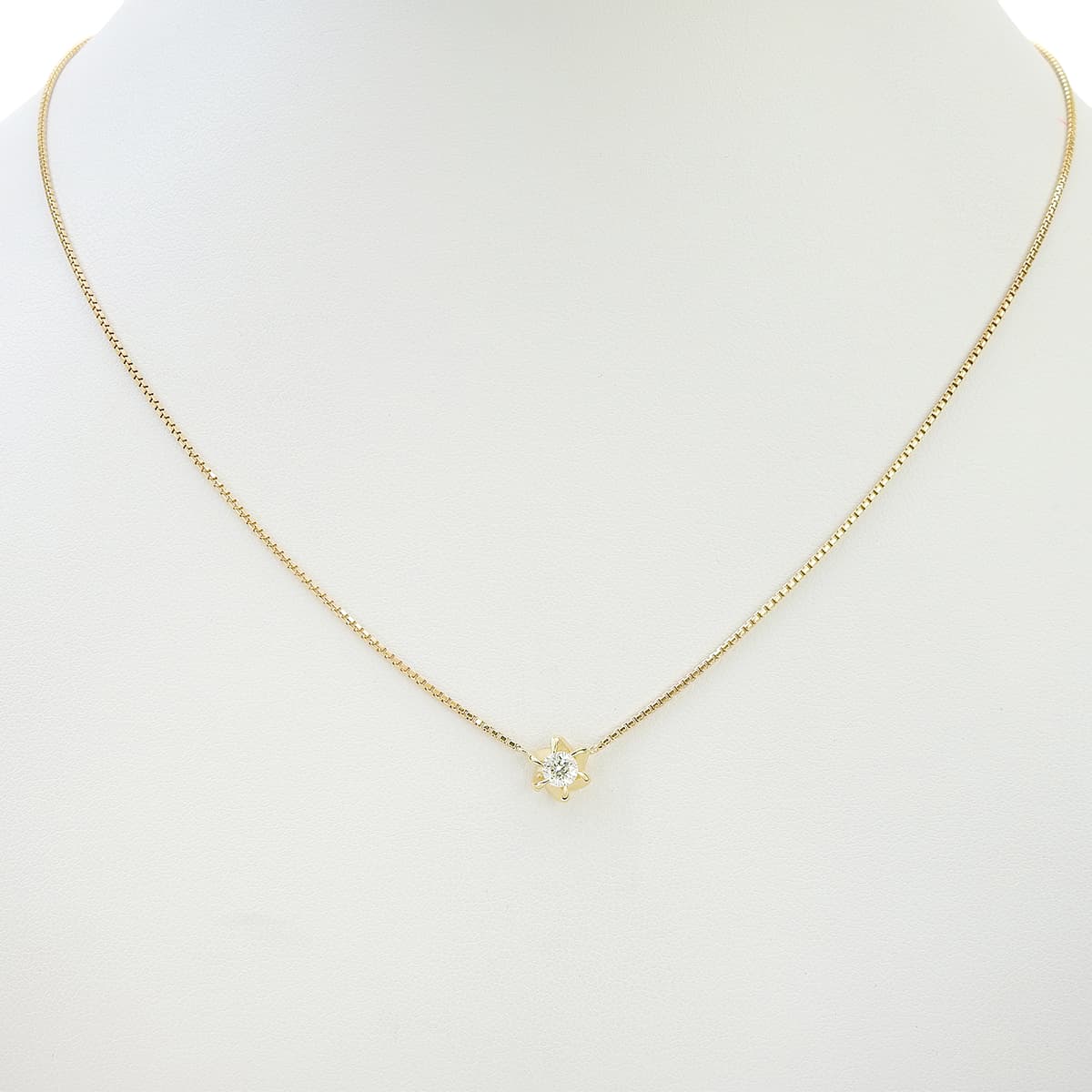 Diamond Necklace D0.23 K18YG 3.8g