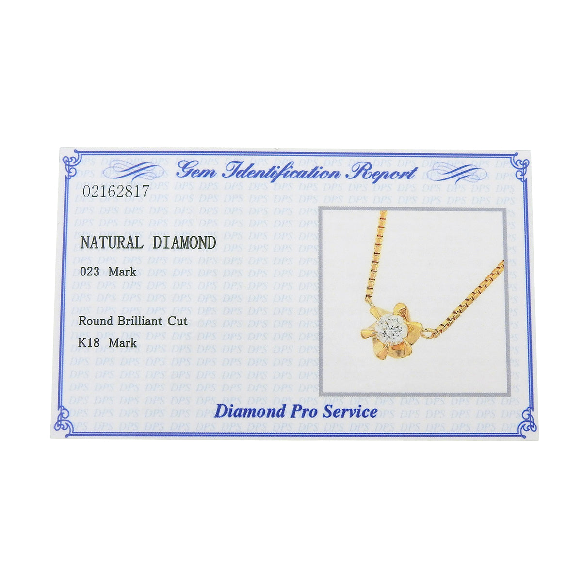 Diamond Necklace D0.23 K18YG 3.8g