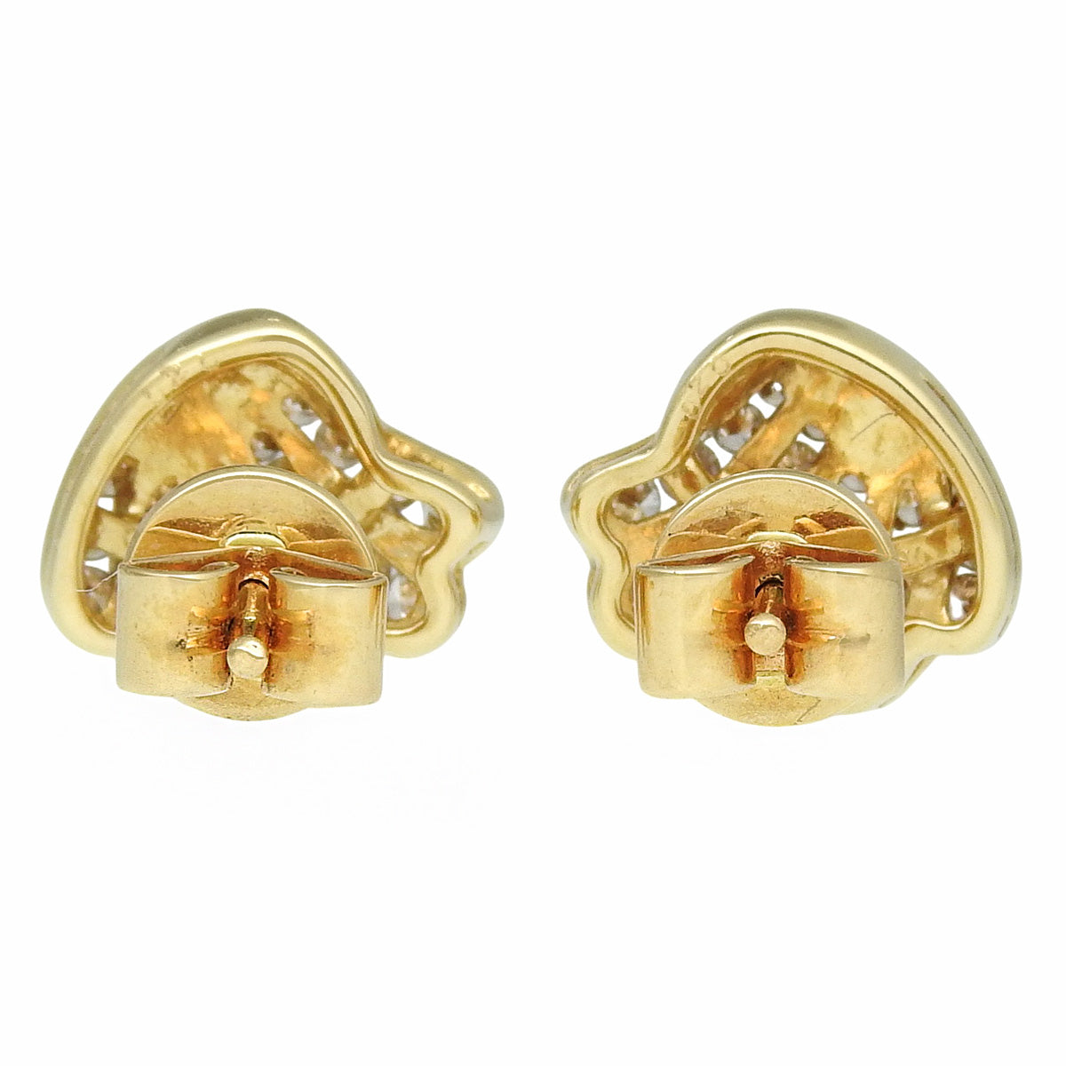 Diamond Shell Earrings D0.20,0.20 Yellow Gold K18YG 3.3g