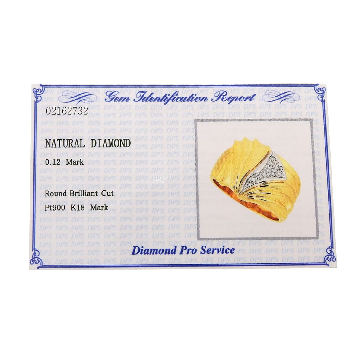 ダイヤモンド リング D0.12 イエローゴールド K18YG プラチナ Pt900 9.1g