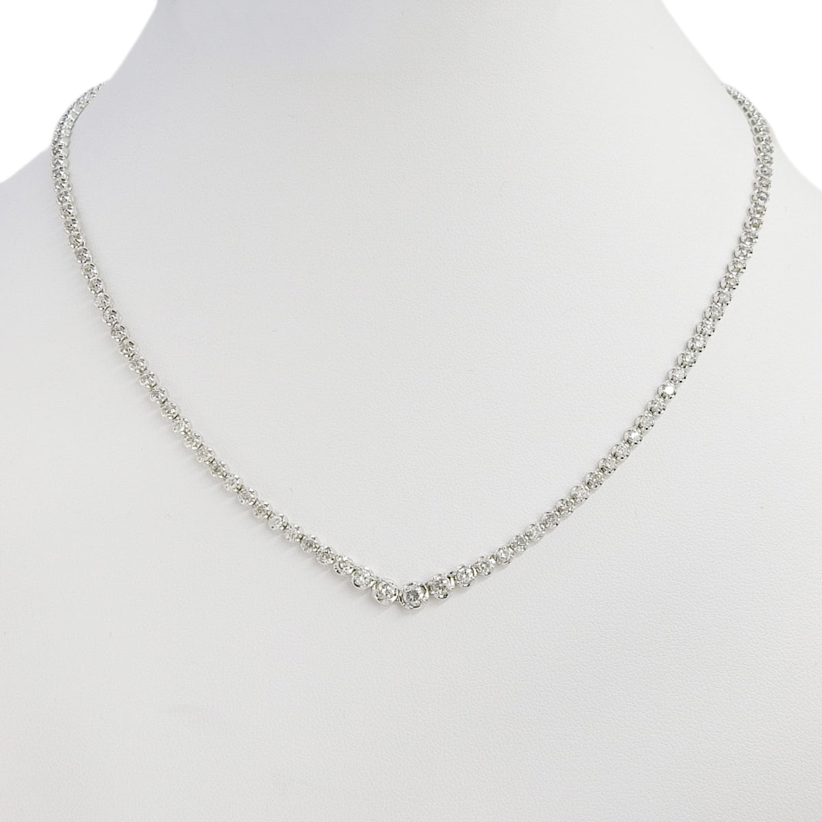 Diamond tennis necklace D3.00 white gold K18WG 12.2g
