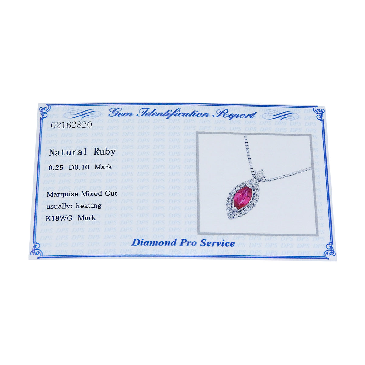 Ruby Diamond Necklace R0.25/D0.10 K18WG 2.7g