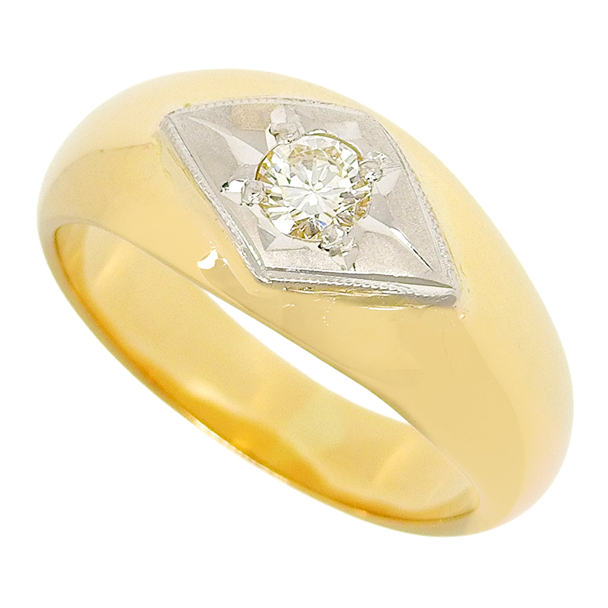 Diamond Ring D0.20 White Gold K18WG Platinum Pt900 8.7g