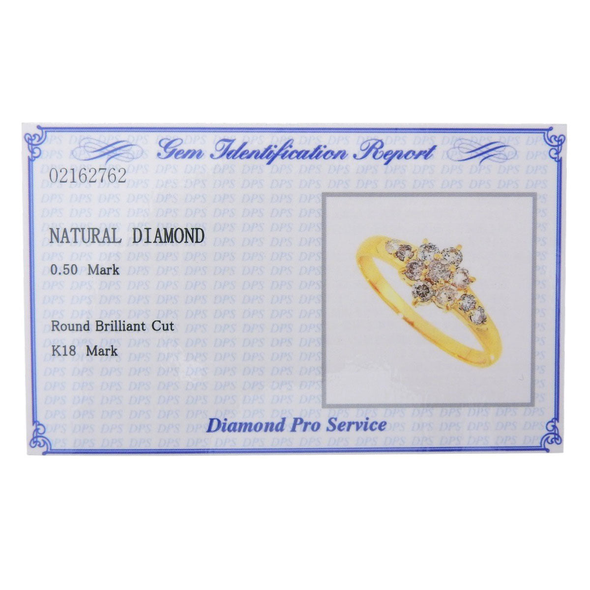 Diamond ring D0.50 Yellow gold K18YG 2.1g