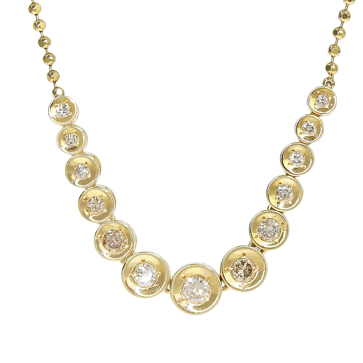 13PD Diamond Necklace D0.50 Yellow Gold K18YG 6.6g