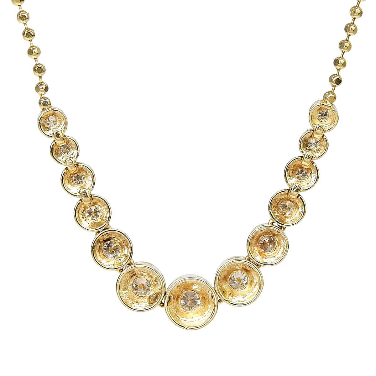 13颗钻石项链,D0.50,18K黄金,6.6克