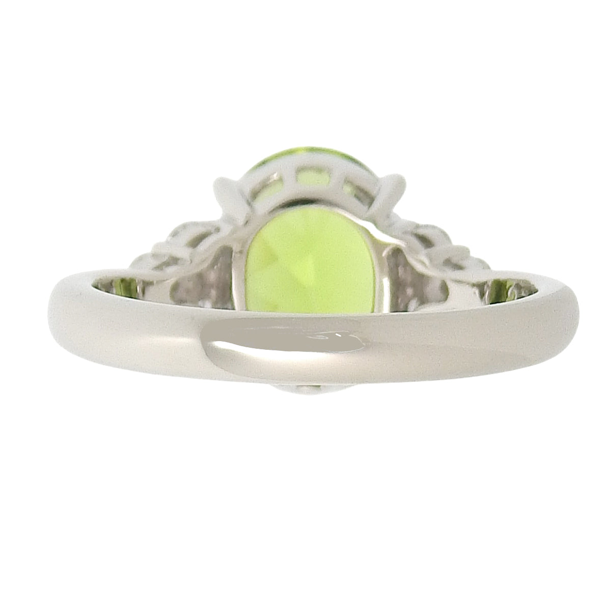 Peridot Diamond Ring PR2.79/D0.24 Platinum Pt900 5.6g