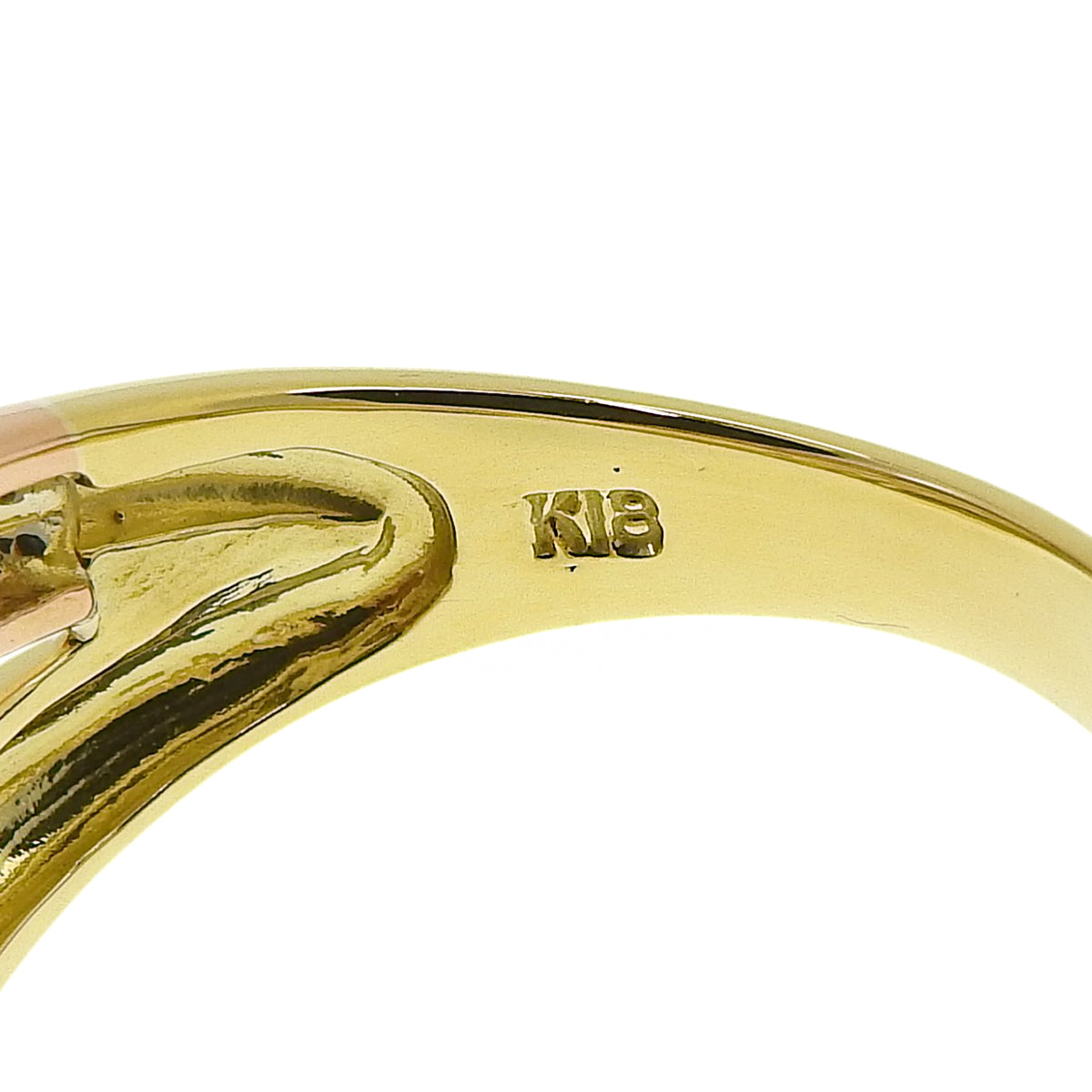 Diamond Cross Ring D0.30 Yellow Gold K18YG Pink Gold K18PG 5.4g