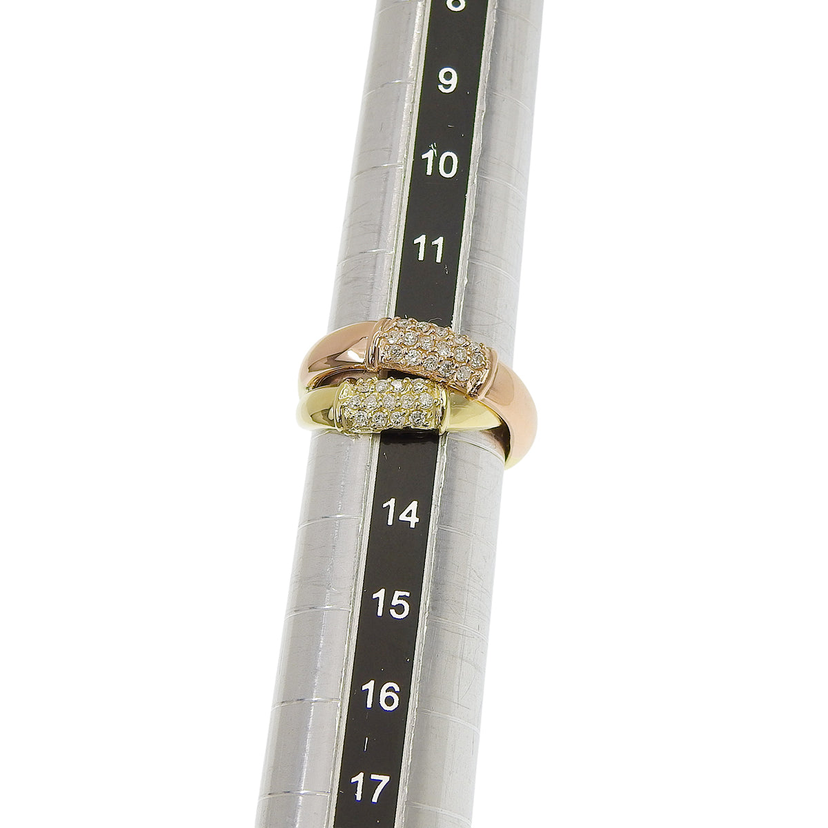 Diamond Cross Ring D0.30 Yellow Gold K18YG Pink Gold K18PG 5.4g