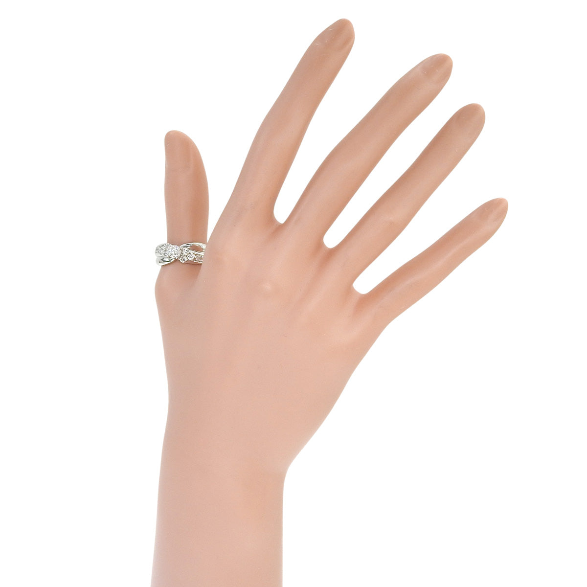 Twist Diamond Ring D1.00 Platinum Pt900 Size 17.5 (US 7.5) 7.6g