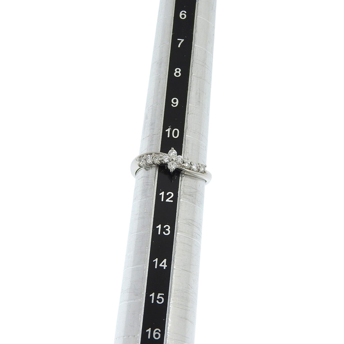 フラワー ダイヤモンド ウェーブ リング D0.30 K18WG 11(51)号 2.6g