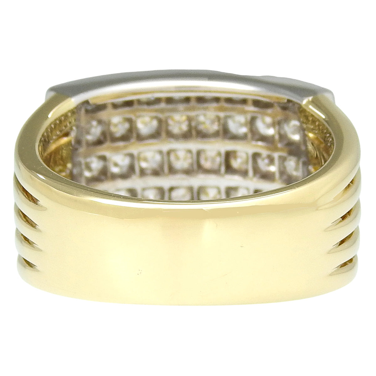 5-Row Diamond Ring D1.05 K18YG Pt900 11.5(US) 10.1g