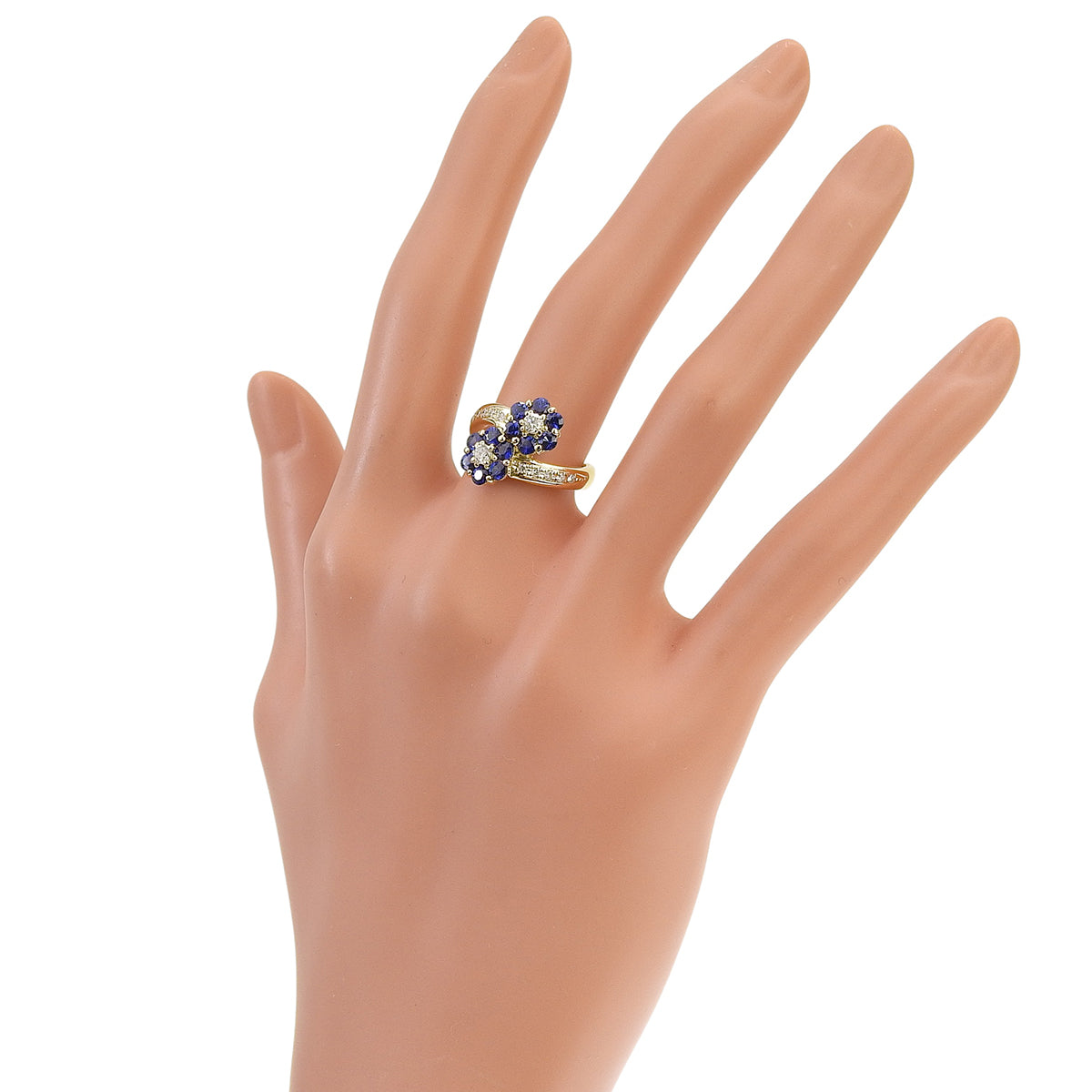 Sapphire and diamond ring, size S1.01/D0.22, 18K yellow gold, 5.8g