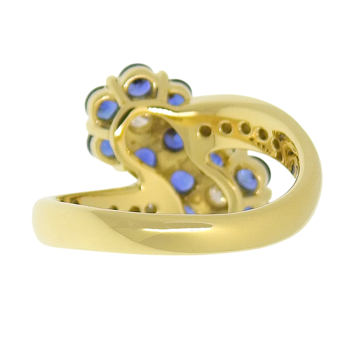 Sapphire and diamond ring, size S1.01/D0.22, 18K yellow gold, 5.8g