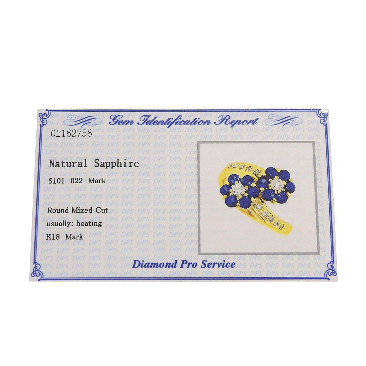 Sapphire and diamond ring, size S1.01/D0.22, 18K yellow gold, 5.8g