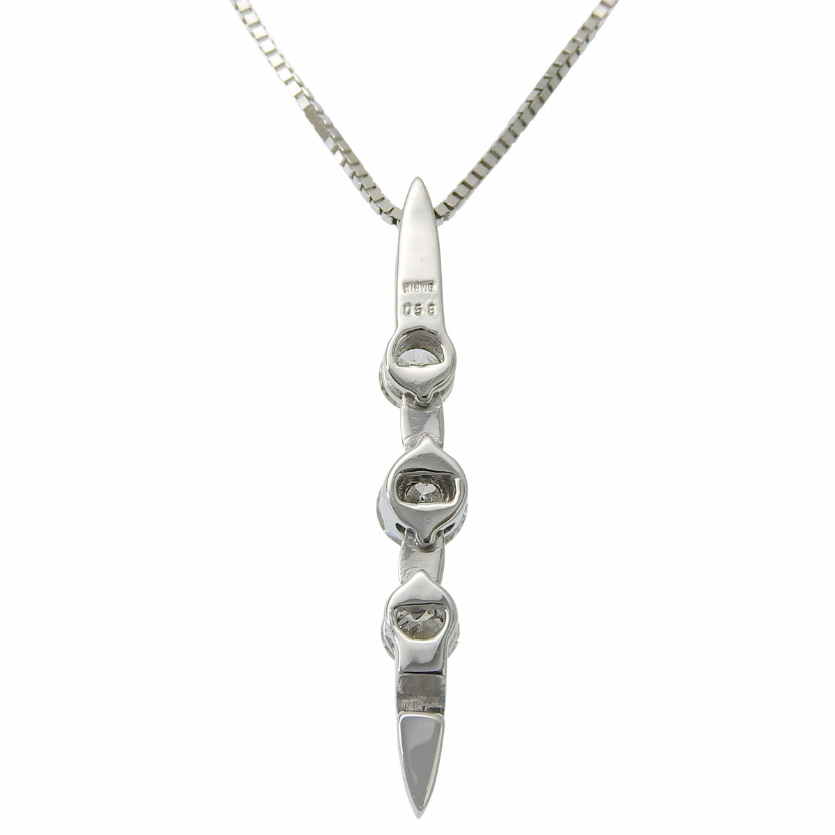 Diamond Necklace D0.58 White Gold K18WG 3.8g 3PD