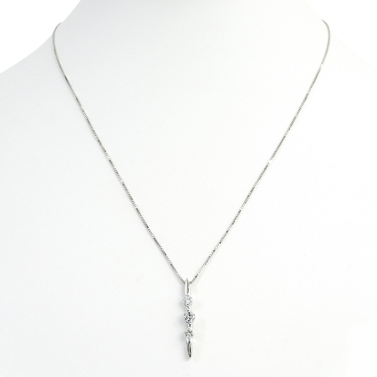 ダイヤモンドネックレス D0.58 ホワイトゴールド K18WG 3.8g 3PD