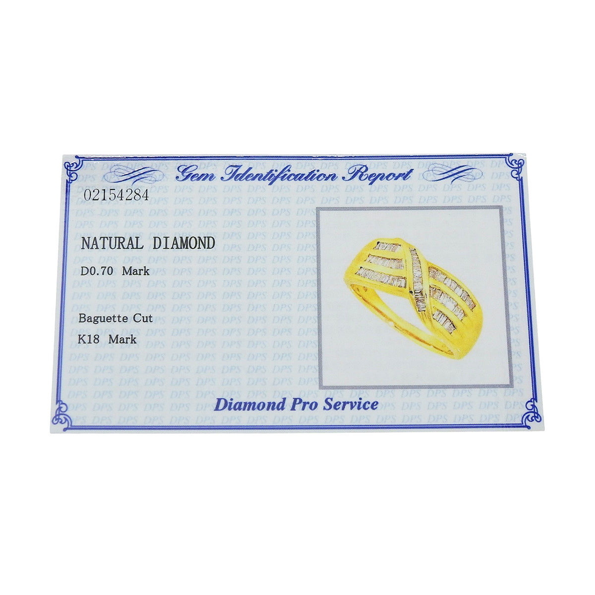 Diamond Ring D0.70 Yellow Gold K18YG Size 12 (US 6) 5.4g