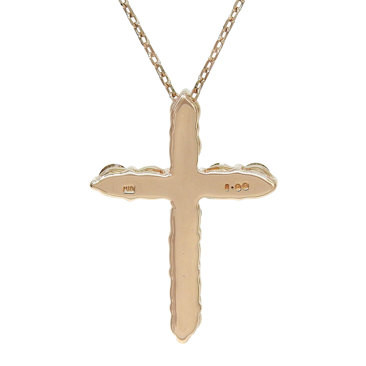 Diamond Cross Pendant D1.00 Pink Gold K18PG 3.8g