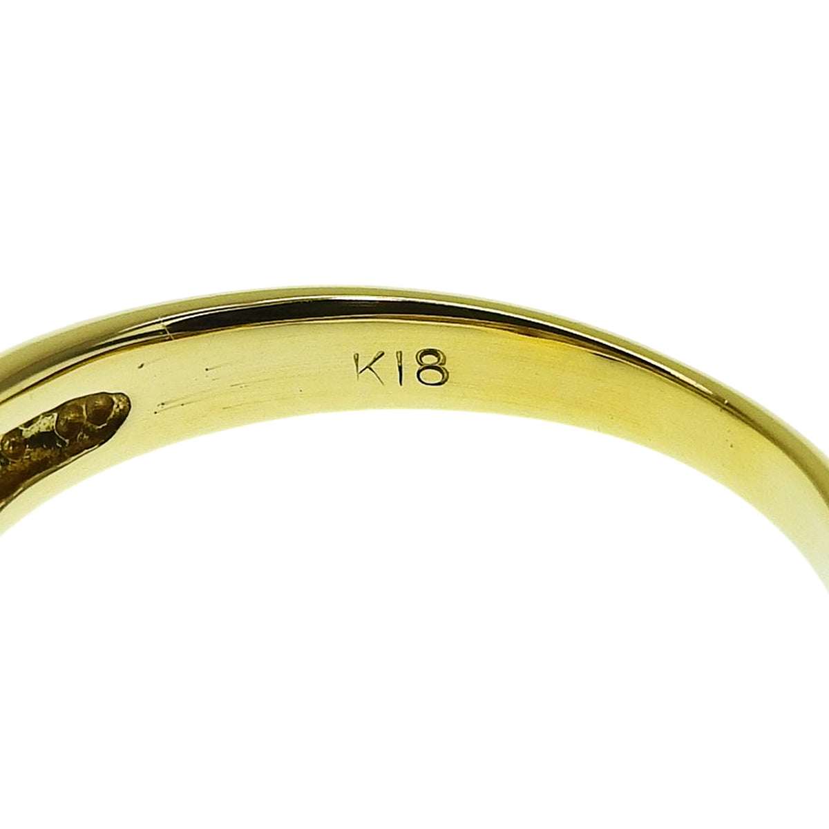 Diamond Ring D0.35 Yellow Gold K18YG Size 9.5 (EU 49.5) 4.7g