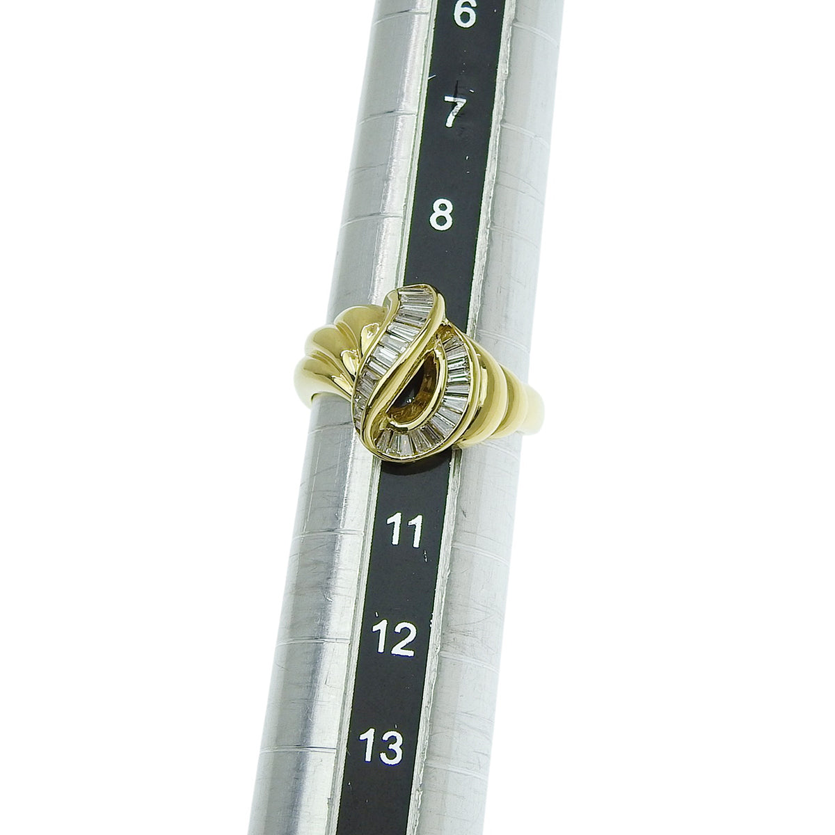Diamond Ring D0.35 Yellow Gold K18YG Size 9.5 (EU 49.5) 4.7g