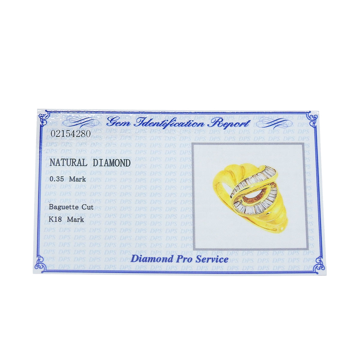 Diamond Ring D0.35 Yellow Gold K18YG Size 9.5 (EU 49.5) 4.7g