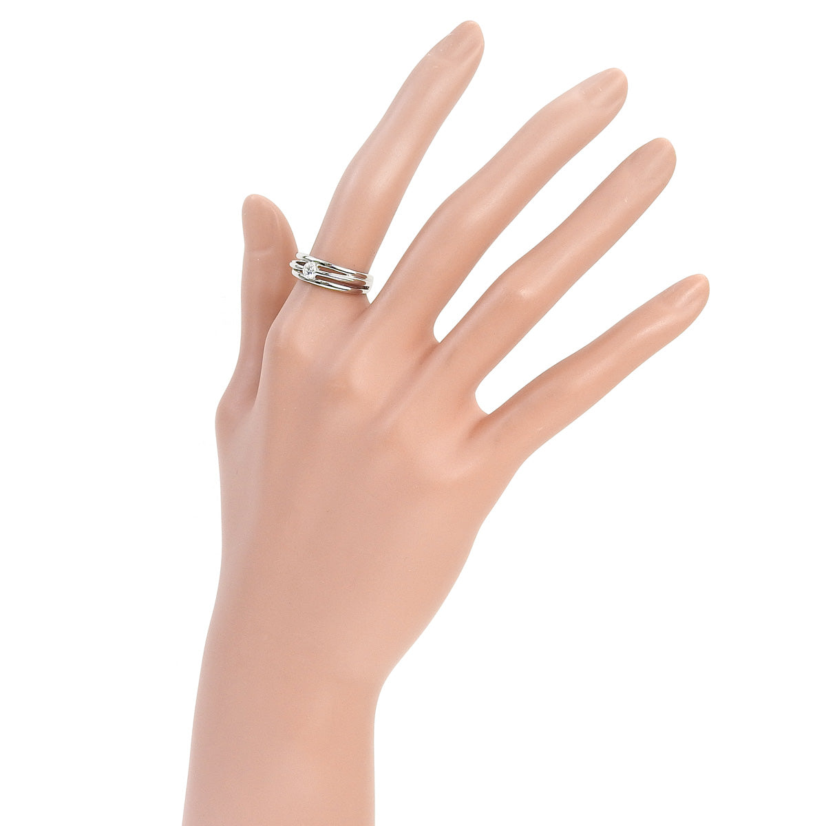 Diamond Ring D0.20 White Gold K18WG Size 12 (EU 52) 4.4g