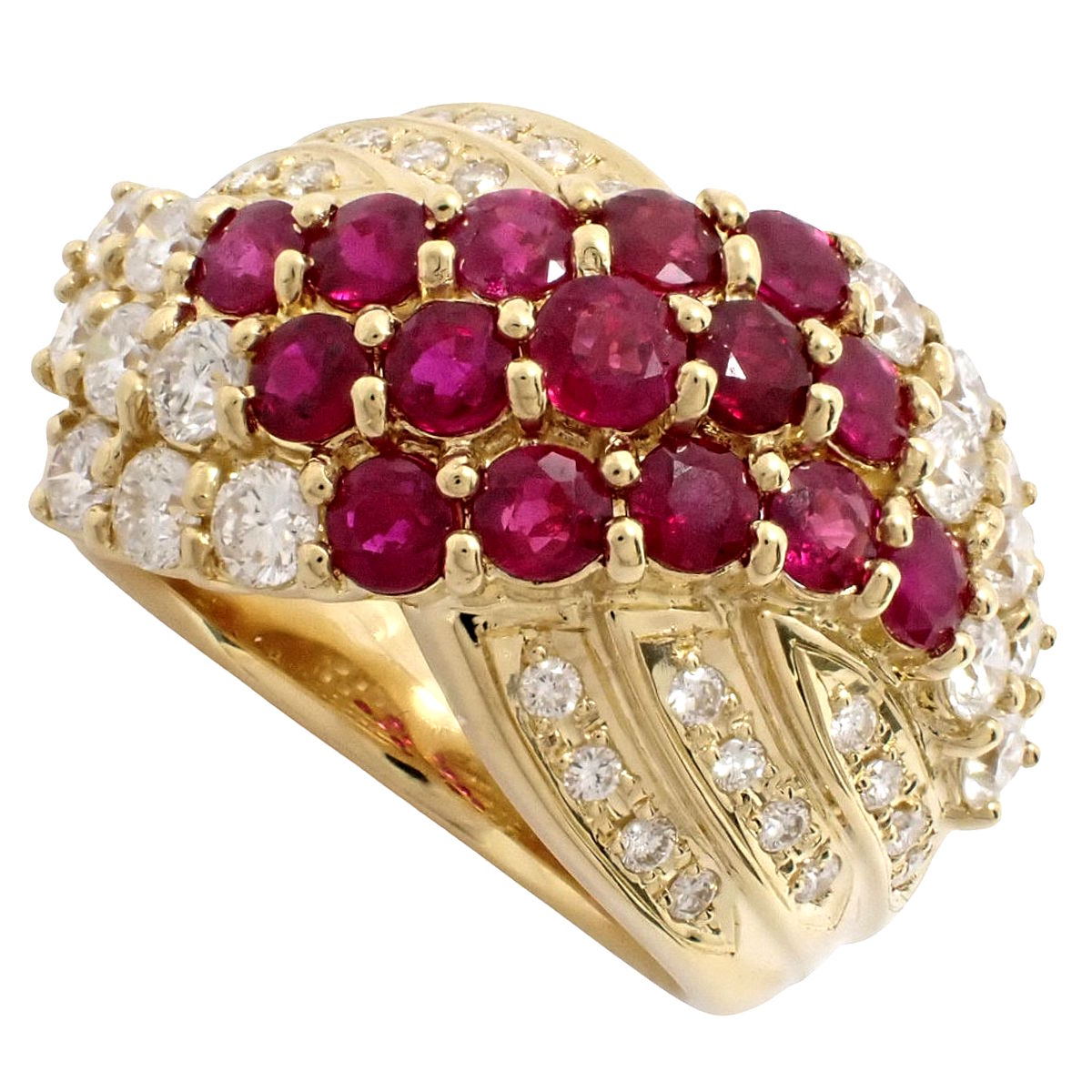 Ruby and Diamond Infinity Ring R1.90/D1.20 K18YG 14.0g