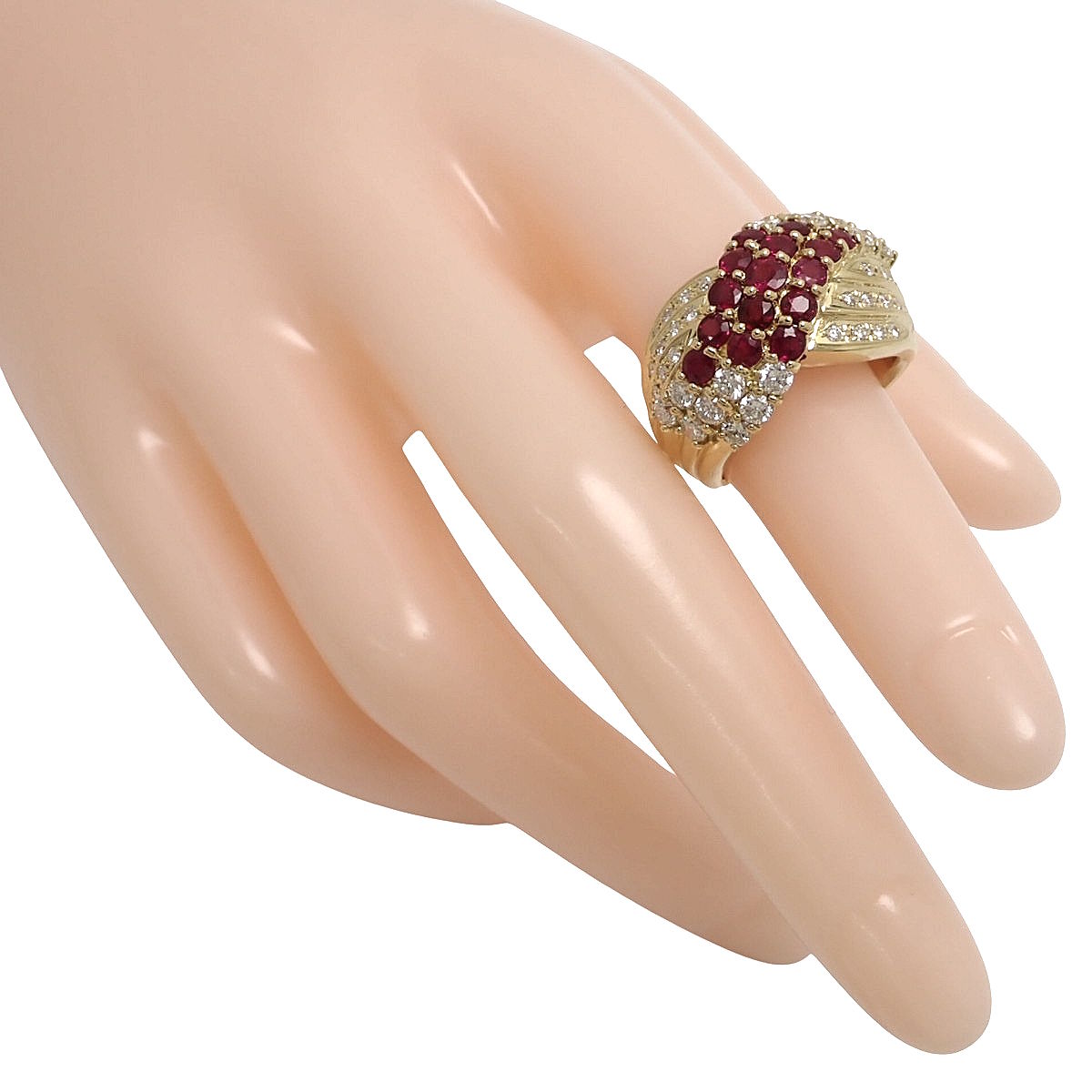 Ruby and Diamond Infinity Ring R1.90/D1.20 K18YG 14.0g