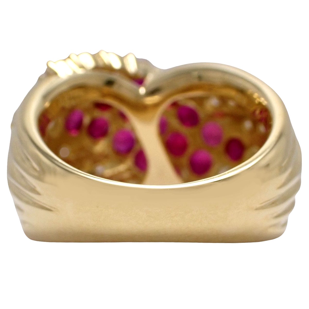 ルビー ダイヤモンド インフィニティ リング R1.90/D1.20 K18YG 14.0g