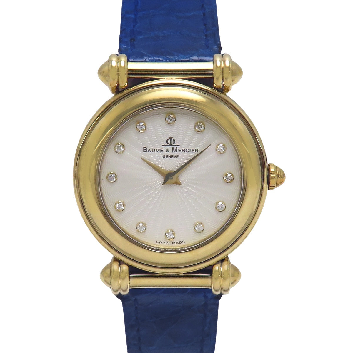 Vendome Lady M0A06703 黄金/皮革镶钻12点石英女士腕表