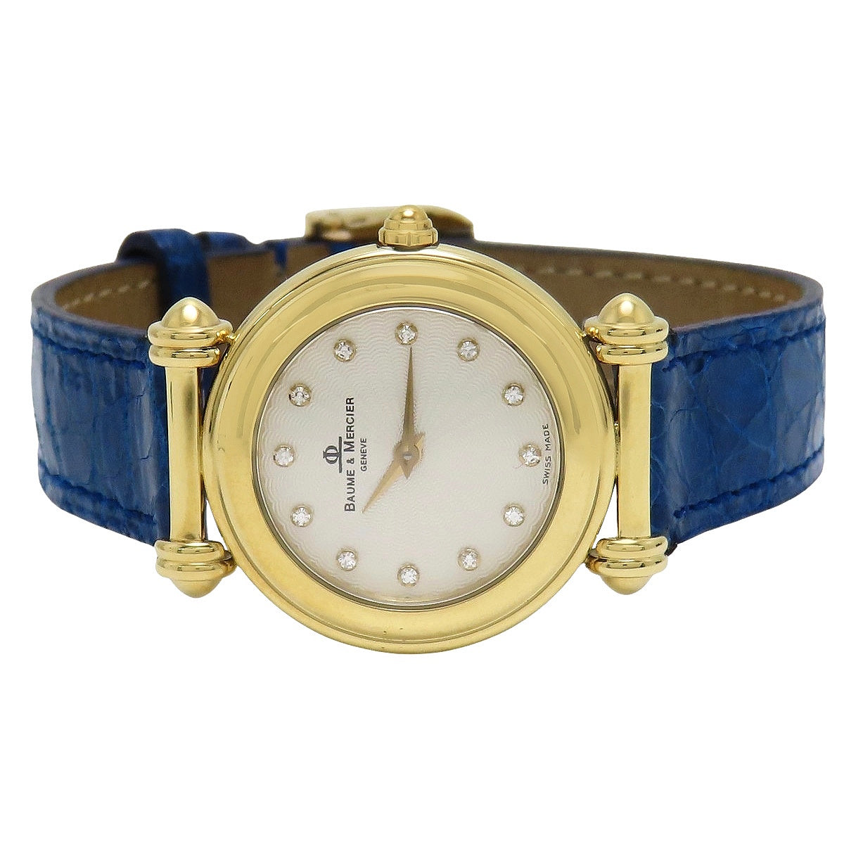 Vendome Lady M0A06703 黄金/皮革镶钻12点石英女士腕表