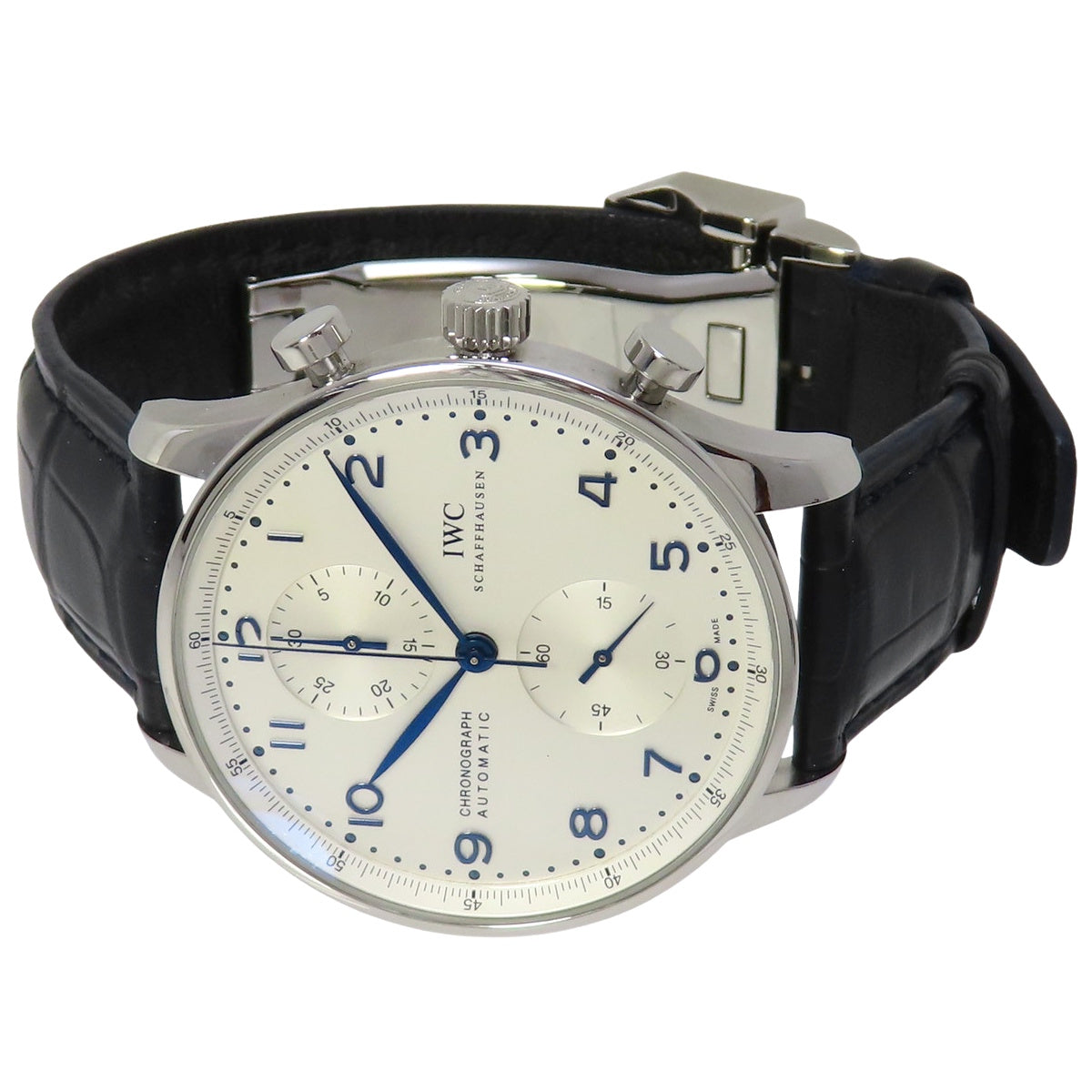 ポルトギーゼ・クロノグラフ IW371446 SS/革 シルバー 自動巻き メンズ