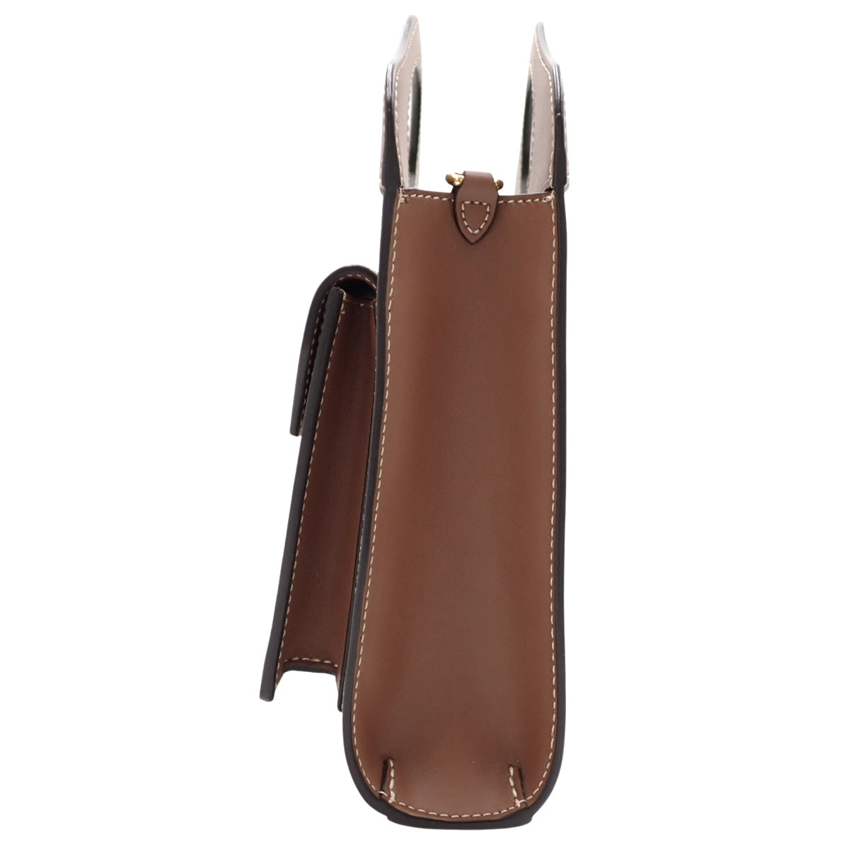 Mini Pocket Bag, Cotton Canvas and Leather, Natural/Malt Brown, 80393611