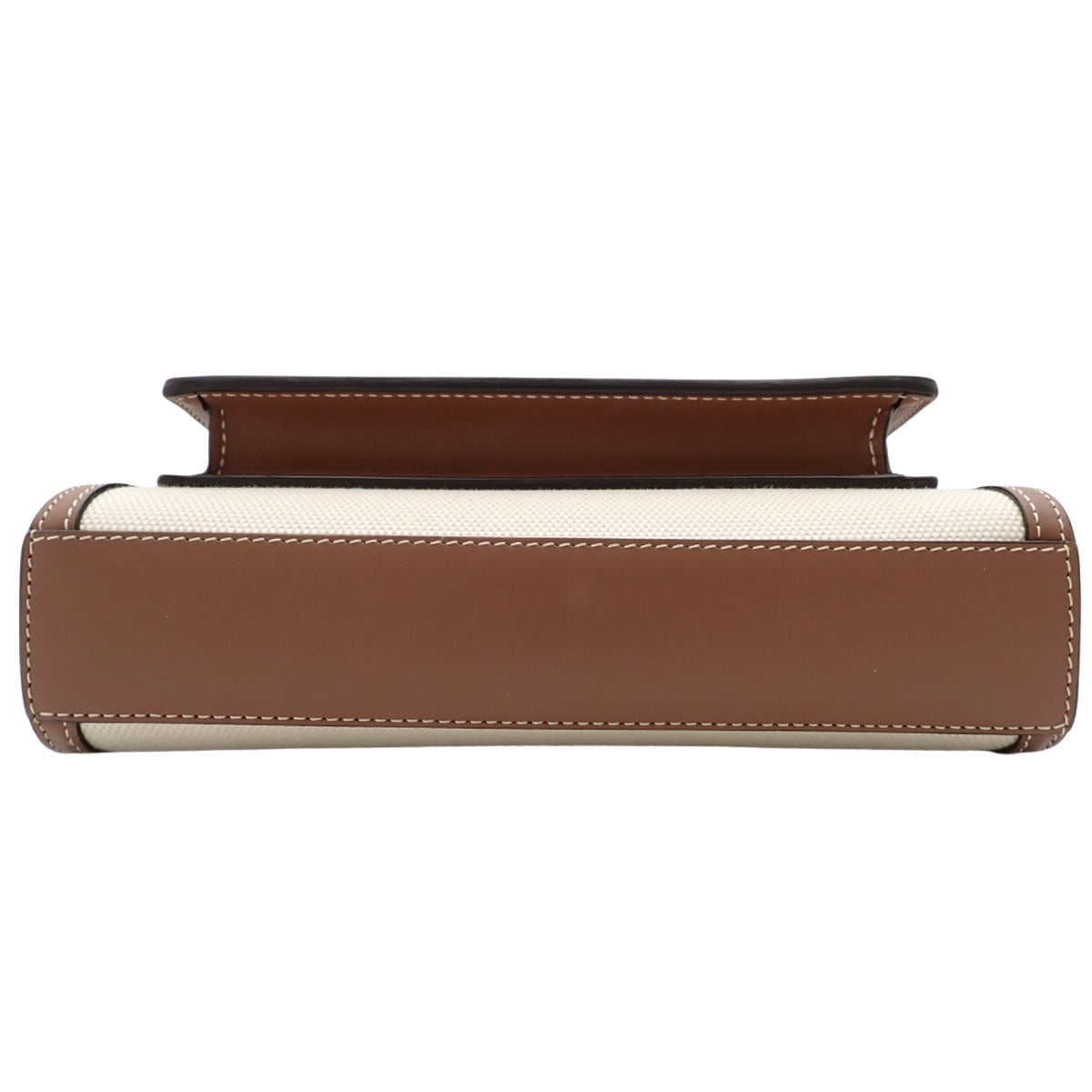 Mini Pocket Bag, Cotton Canvas and Leather, Natural/Malt Brown, 80393611